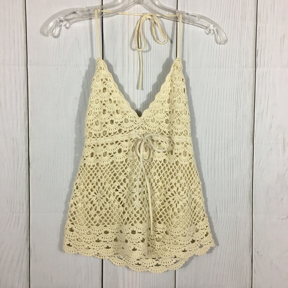 Newport News Tops - Newport News Crochet Halter Top